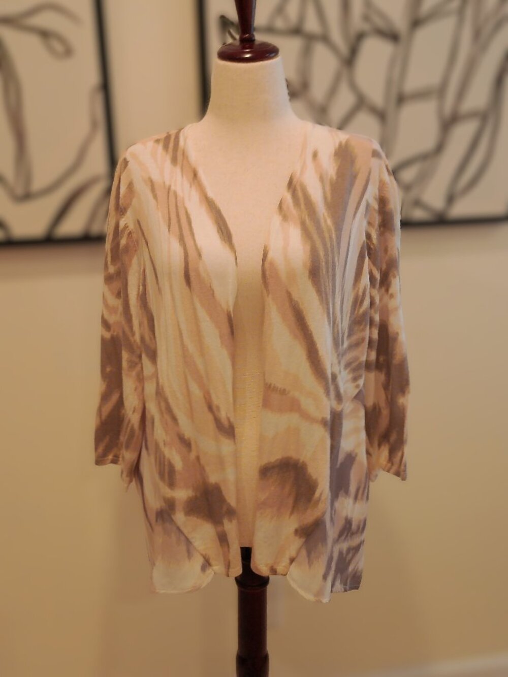 NWT Chico's Pink Combo Brodie Cardigan Sweater (Chico's SZ 3) XL